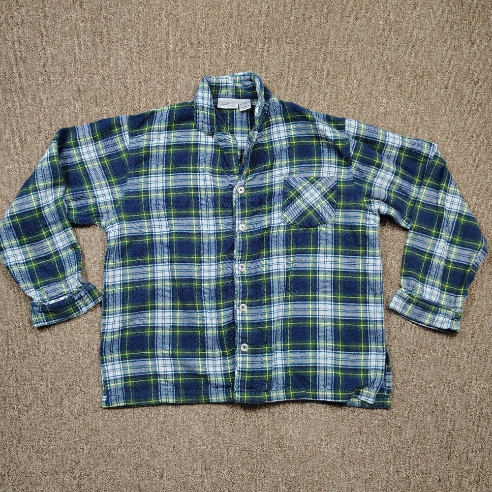 VERMONT COUNTRY STORE Plaid Flannel Shirt Men's Medium 100% Cotton Button Down